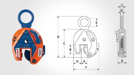 LYFTKLÄMMA IP10 1T 0-20MM VERTICAL 