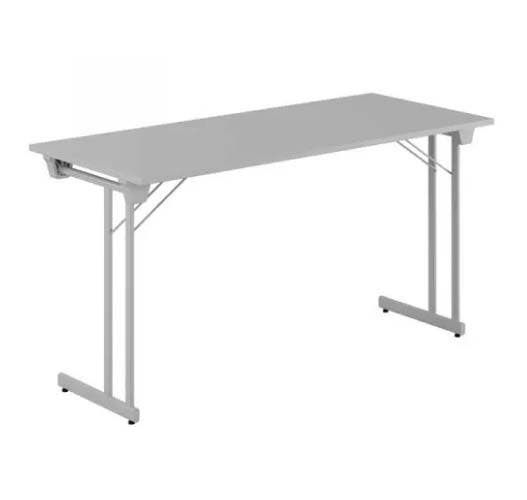 Kongress Style, 140x60cm, grå skiva, silvergrått stativ