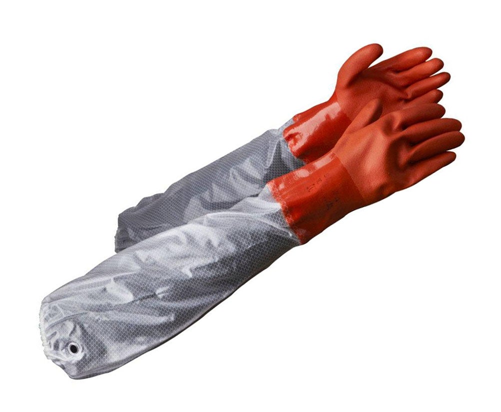 HANDSKE VINYL ORANGE STL.10 SHOWA  640 PVC 60 CM