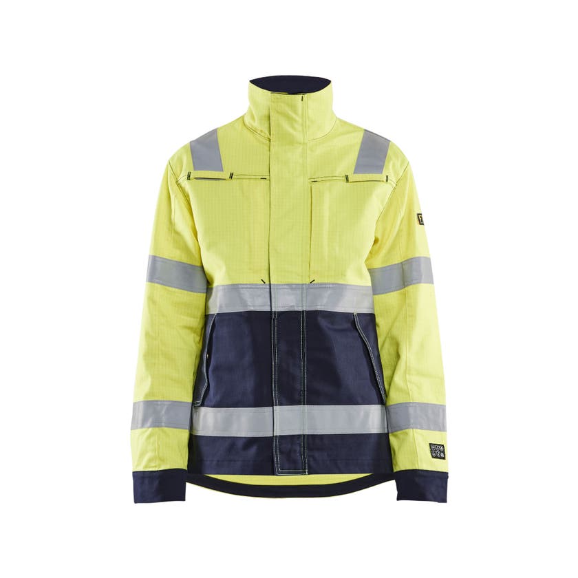 Jacka Multinorm Dam Varselgul/ Marinblå S