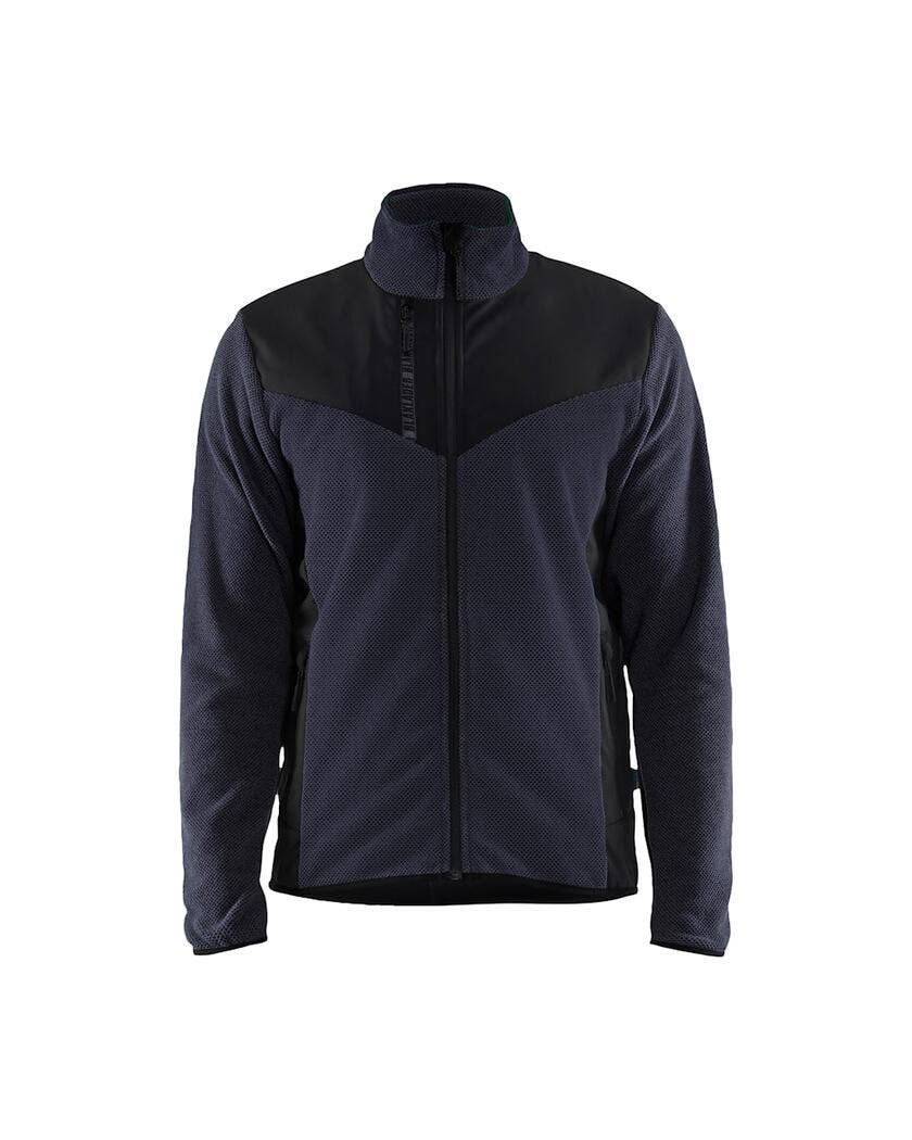 Stickad Jacka med Softshell Mö rk marinblå/Svart M