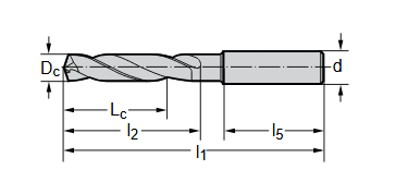 BORR HM DC160-05-03.400A0-WJ30 Solid Carbide Drills, 3-5 x Dc