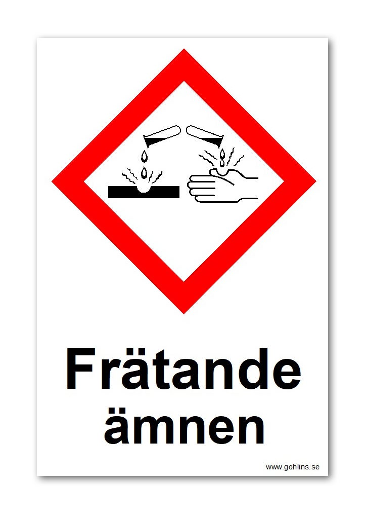 SKYLT "FRÄTANDE ÄMNEN" A4 297X210MM PVC