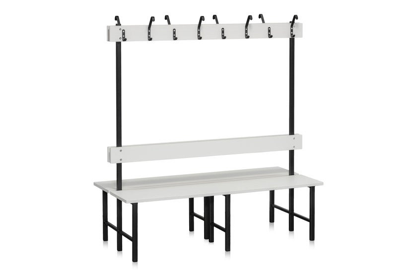 SITTBÄNK DUBBELSEKTION 1500 MM LJUSGRÅ LAMINAT