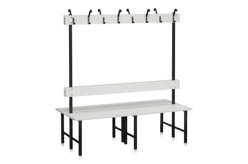 SITTBÄNK DUBBELSEKTION 1500 MM LJUSGRÅ LAMINAT