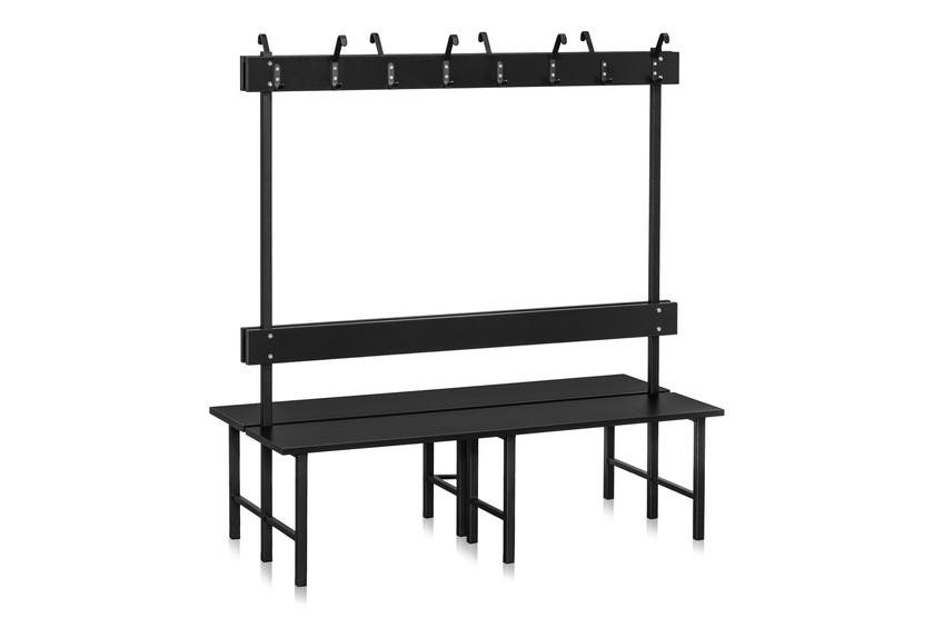 Sittbänk Dubbelsektion 1500 mm Svart Laminat