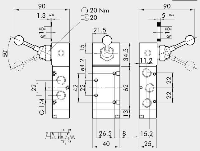 VENTIL MAV 35 LES1/4