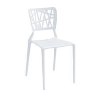 Inca, stapelbar stol, vit sits , vitt stativ