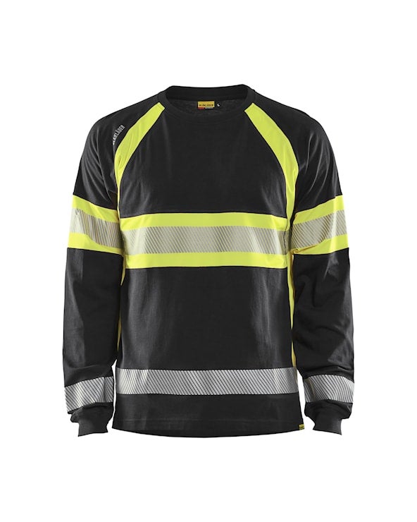 T-SHIRT 35101030 SVART/GUL 5XL