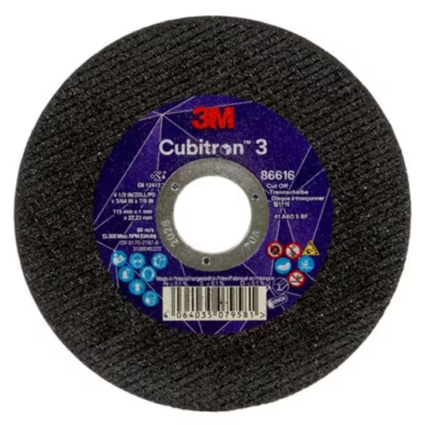 Cubitron 3 Cut-Off Wheel, 8661 6, 60+, T41, 115 mm x 1 mm x 2