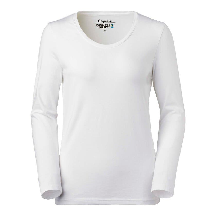 T-SHIRT LILY LDS RN LS VIT XS STORLEK