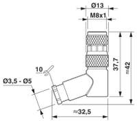 KONTAKT HONA 90° M8 3-POL SACC-M 8FR-3CON-M-SW A-CODE