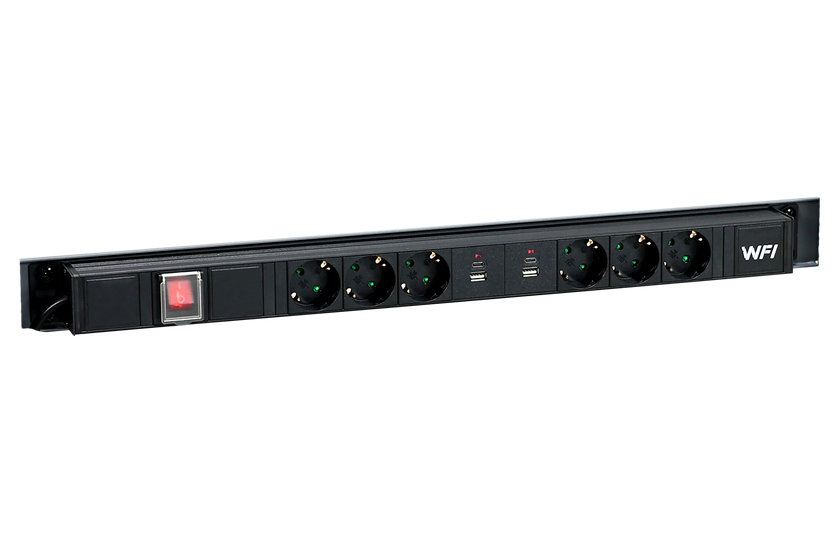 Komplett energipanel 6 uttag 670mm power bar
