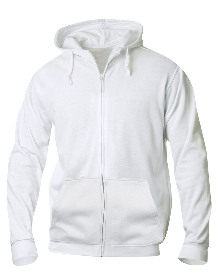 HOOD TRÖJA MED ZIP VIT M