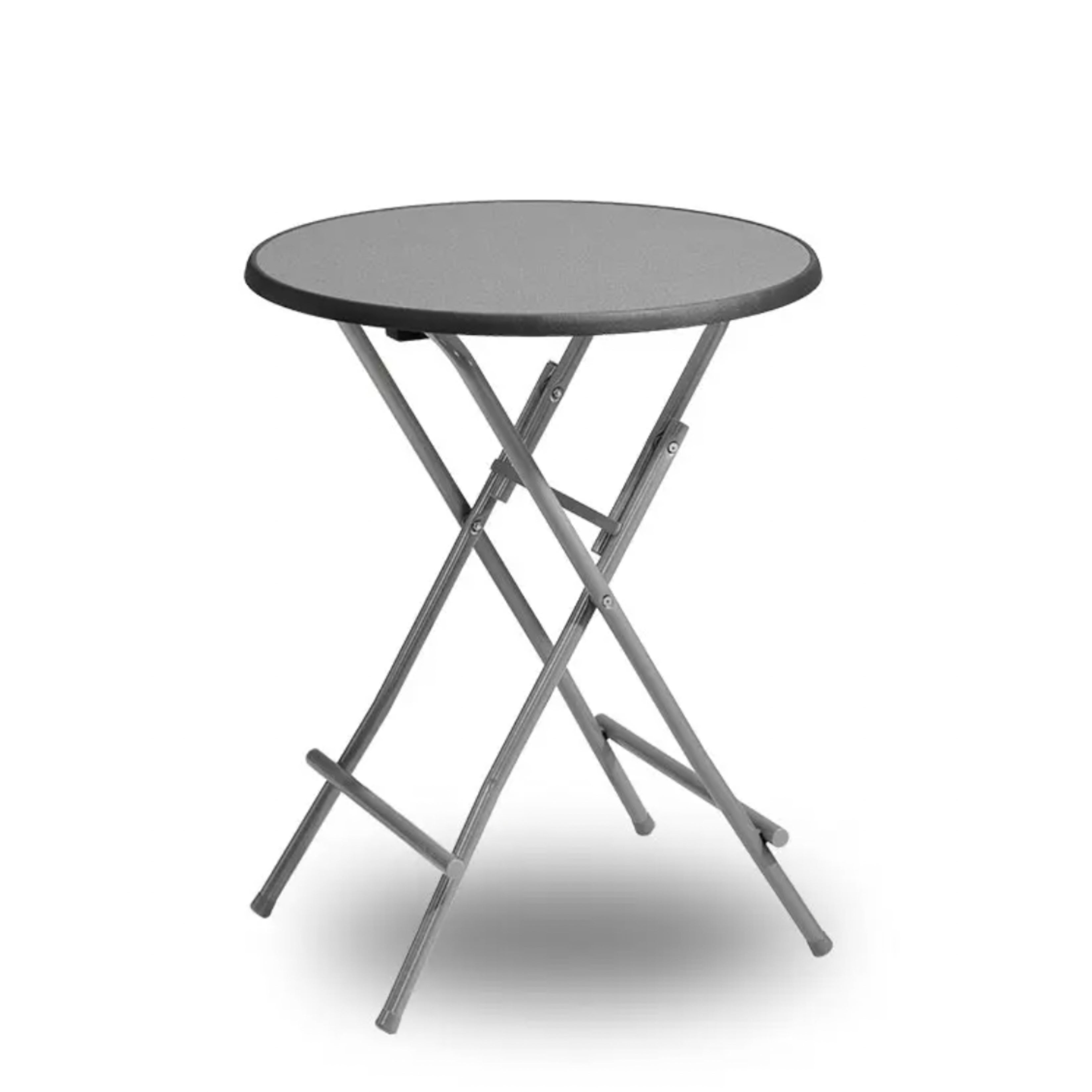 FLIP, Ø70CM, SVART SKIVA, SILV ERGRÅTT STATIV