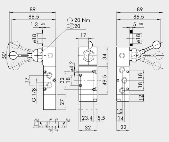 VENTIL MAV 26 LES 1/8 CC