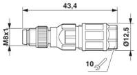 KONTAKT HANE RAK M8 4-POL SACC-M 8MS-4QO-0,5-M A-CODE