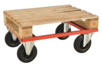 Halvpallvagn låg Röd L800xB600xH270