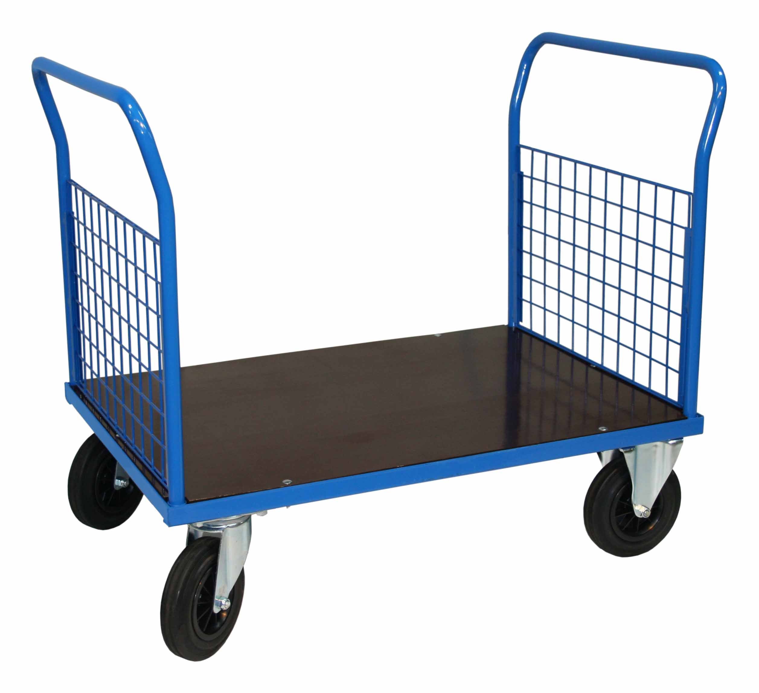 PLATTFORMSVAGN, 800X1200 900 MM BLÅ LACKERAD