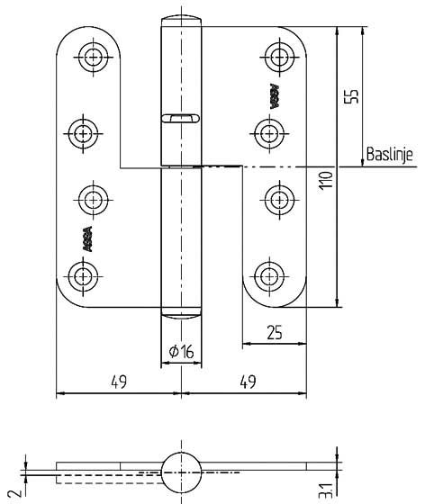 GÅNGJÄRN 3228-110MM H EFZ