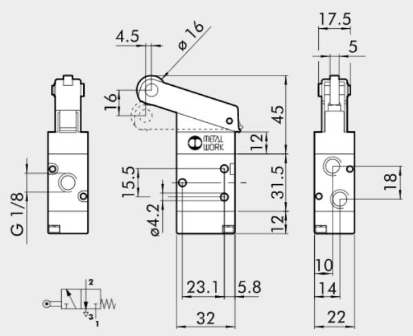 VENTIL MEV 23 BRS 1/8 NC