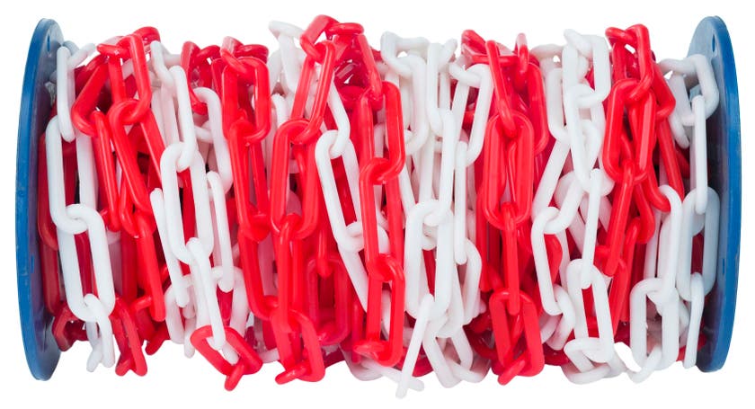 Plastkätting röd/vit Ø8mm