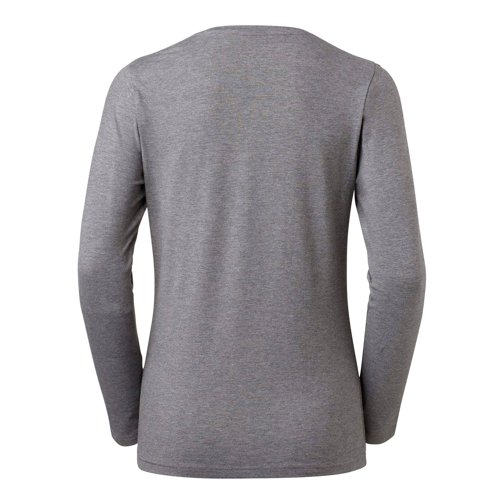 T-SHIRT LILY DAM RN LS M GRÅ STORLEK S