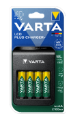 BATTERILADDARE AA, AAA, 1x 9V LCD INKL 4 RECHARGE AA BATTERI