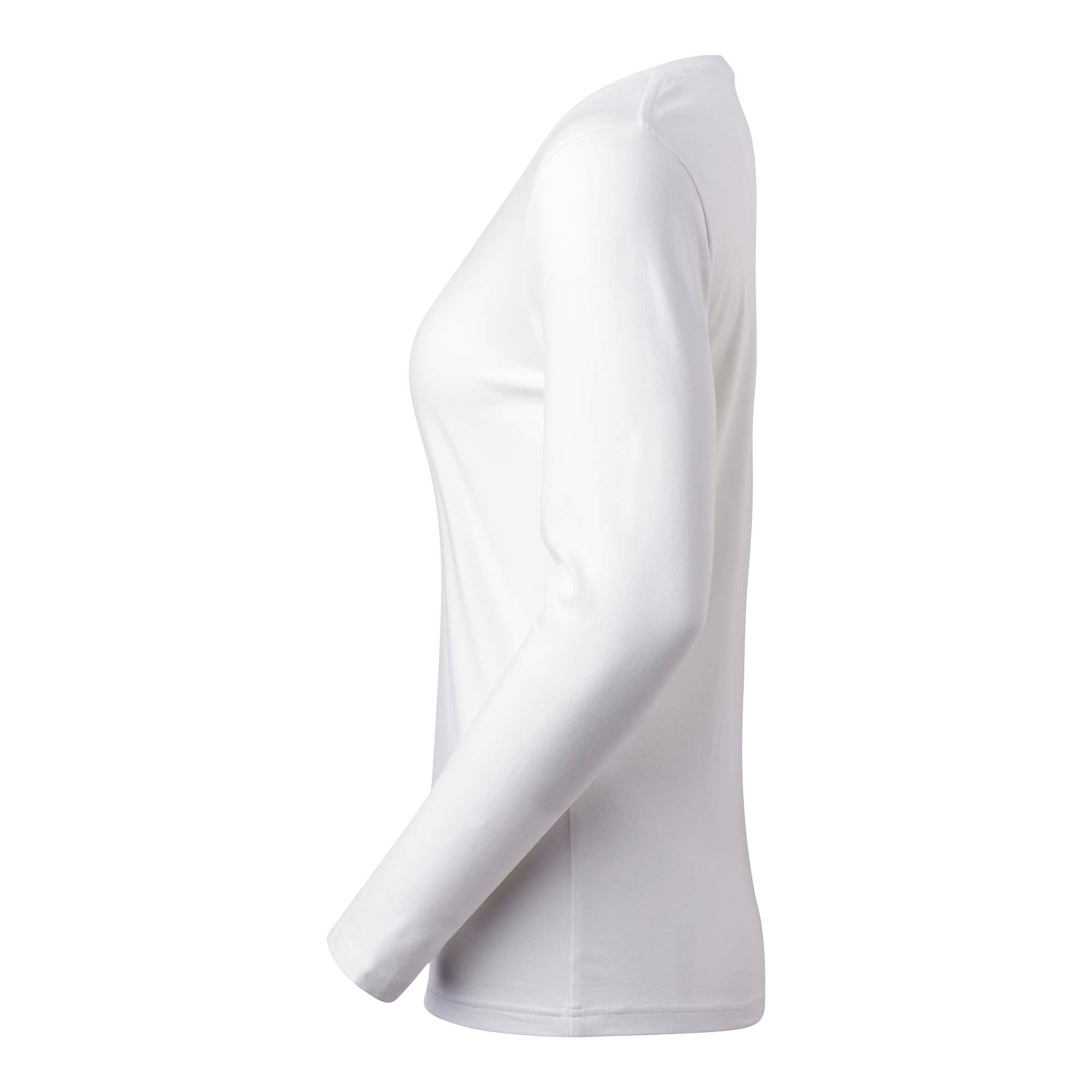 T-SHIRT LILY LDS RN LS  VIT STORLEK