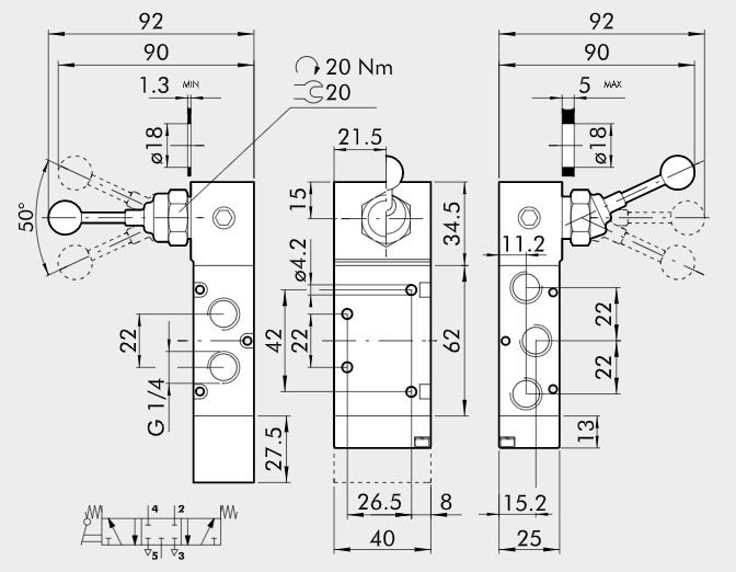 VENTIL MAV 36 LES 1/4 CC