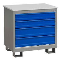 VERKSTADSHURTS H 4 LÅDOR GRÅ/B LÅ 1020X700X1000 MM