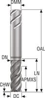 Pinnfräs hm JS754250E2C.9Z4-HX t