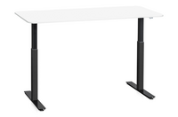 Skrivbord Sitt&Stå 1600x800 mm Vit Laminat Svart Stativ