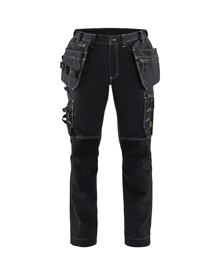 Hantverksbyxa med stretch Dam Svart C32