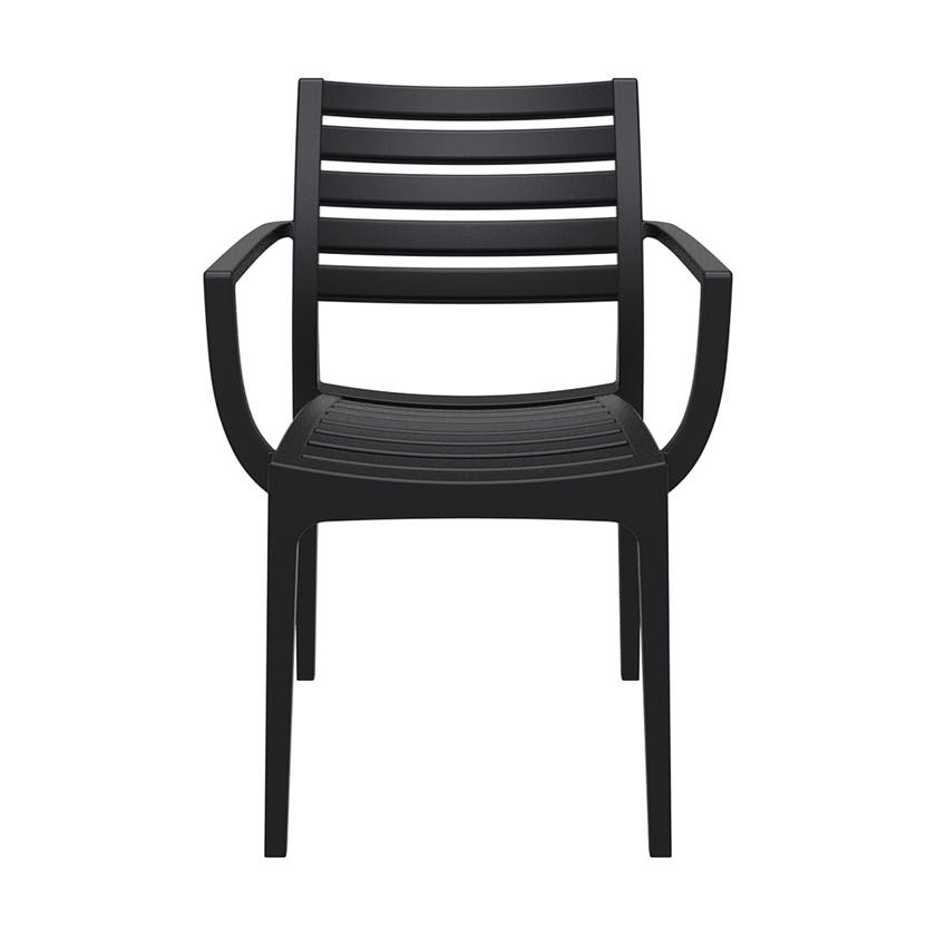 Artemis stapelbar stol med arm stöd, svart